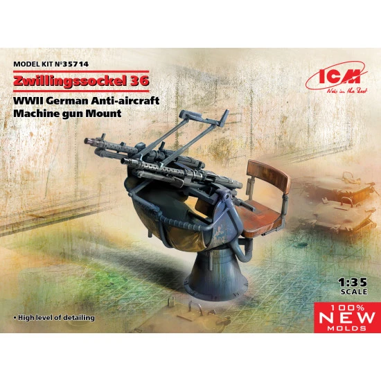ICM 35714 - 1/35 Zwillingssockel 36 WWII German Anti-aircraft Machine gun Mount