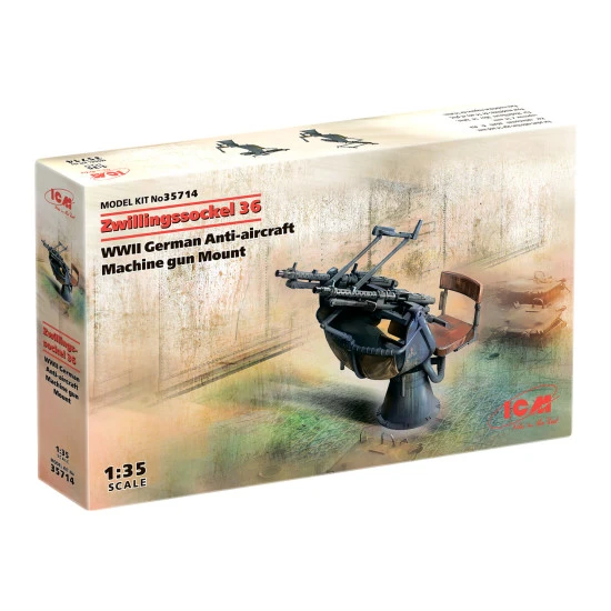 ICM 35714 - 1/35 Zwillingssockel 36 WWII German Anti-aircraft Machine gun Mount