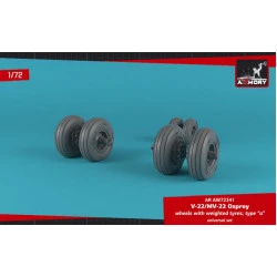 Armory AW72341 - 172 V-22MV-22 Osprey wheels w/ weighted tires type a model