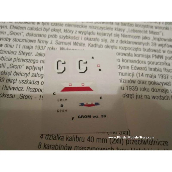 ORP Grom 1938 - Polish destroyer WWII 1/400 Mirage 40012
