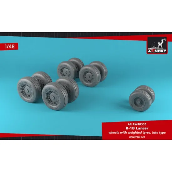 Armory AW48333 - 1/48 B-1B Lancer wheels w/ weighted tires, late for model kit