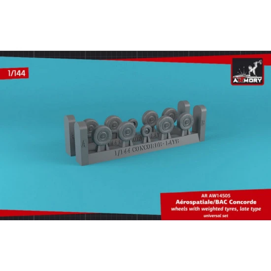 Armory AW14505 - 1/144 Concorde wheels w/ weighted tires, late for model scale