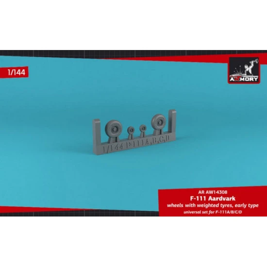 Armory AW14308 - 1/144 F-111A/B/C/D Aardvark wheels w/ weighted tires for model