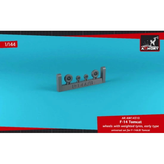 Armory AW14310 - 1/144 F-14A/B Tomcat early type wheels w/ weighted tires model