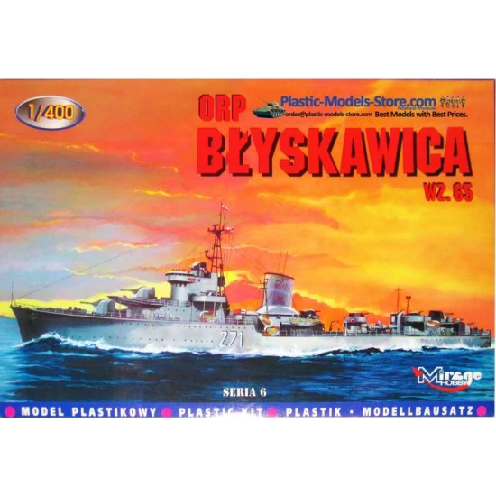 ORP Blyskawica 1965 Polish destroyer Post War version 1/400 Mirage 40013