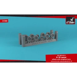 Armory AW14312 - 1/144 B-1B Lancer wheels w/ weighted tires, early for model kit