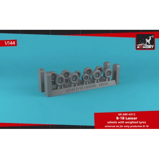 Armory AW14312 - 1/144 B-1B Lancer wheels w/ weighted tires, early for model kit