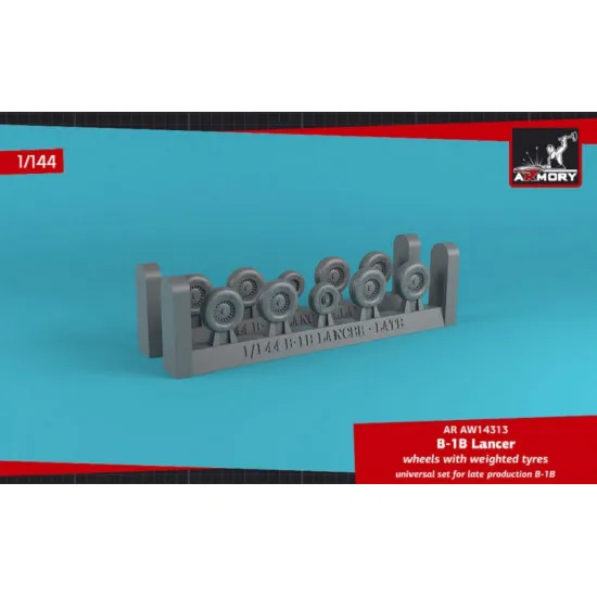 Armory AW14313 - 1/144 B-1B Lancer wheels w/ weighted tires, late for model kit