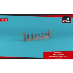 Armory AW14314 - 1/144 V-22/MV-22 Osprey wheels w/ weighted tires for model kit