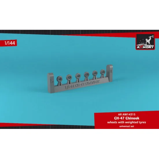 Armory AW14315 - 1/144 CH-47 Chinook wheels w/ weighted tires for model kit