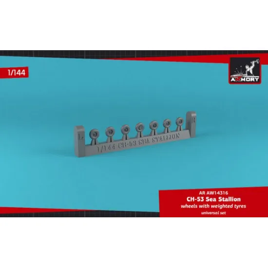 Armory AW14316 - 1/144 CH-53 Sea Stallion wheels w/ weighted tires for model kit