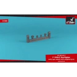 Armory AW14317 1/144 F-104A/C Starfighter wheels w/optional nose wheels weighted