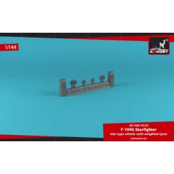 Armory AW14318 1/144 F-104G Starfighter wheels, w/optional nose wheels, weighted