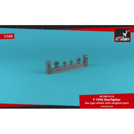 Armory AW14318 1/144 F-104G Starfighter wheels, w/optional nose wheels, weighted