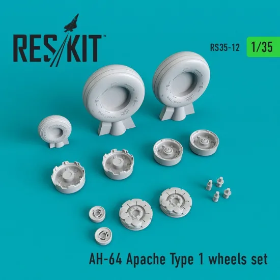 Reskit RS35-0012 - 1/35 - AH-64 Apache Type 1 wheels set for aircraft model