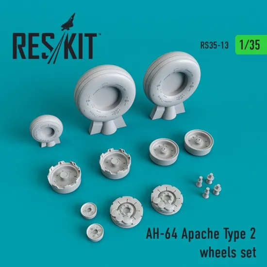 Reskit RS35-0013 - 1/35 - AH-64 Apache Type 2 wheels set for aircraft model