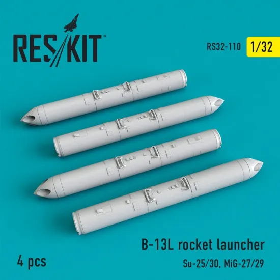 Reskit RS32-0110 - 1/32 B-13L rocket launcher (4 pcs) (Su-25/30, MiG-27/29)