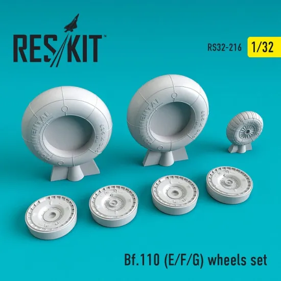 Reskit RS32-0216 - 1/32 Messerschmitt Bf.110 (E/F/G) wheels set aircraft scale