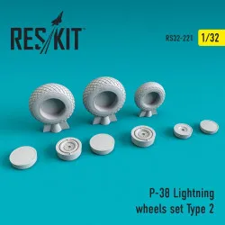 Reskit RS32-0221 - 1/32 P-38 Lightning wheels set Type 2 for aircraft model kit