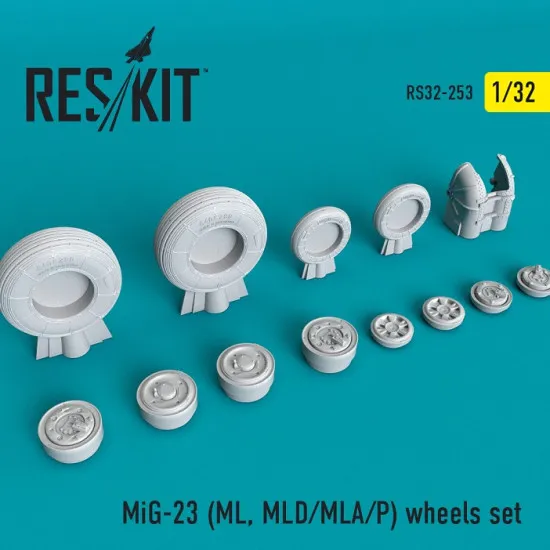 Reskit RS32-0253 - 1/32 MiG-23 (ML, MLD/MLA/P) wheels set for aircraft model kit