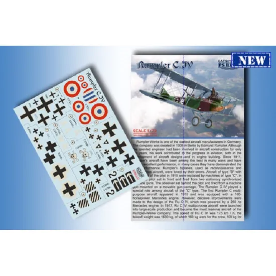 Print Scale 72003 - 1/72 - NEW Rumpler C.JV, scale plastic model kit aircraft