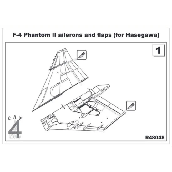 CAT4 R48048 - 1/48 F-4 Phantom II ailerons and flaps (for Hasegawa) scale model