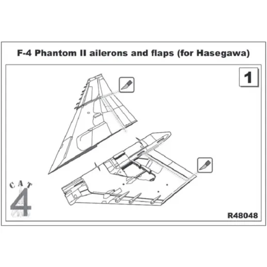 Us Stock Cat4 R48048 - 1/48 F-4 Phantom Ii Ailerons And Flaps For Hasegawa Scale Model