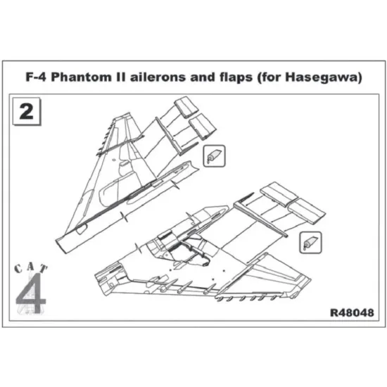 Us Stock Cat4 R48048 - 1/48 F-4 Phantom Ii Ailerons And Flaps For Hasegawa Scale Model