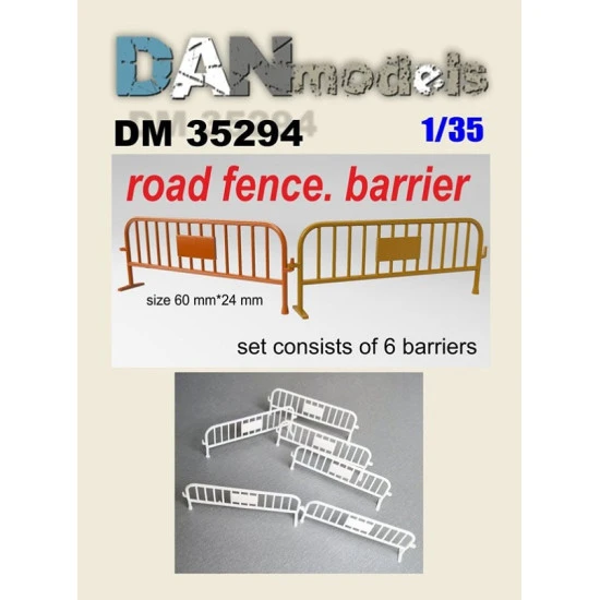 Dan Models 35294 - 1/35 Material for dioramas. Road fence, barrier. Set of 6 pcs