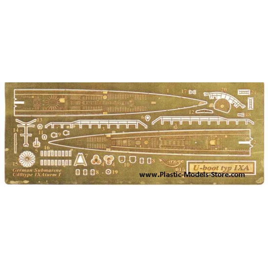 U-Boot IXA Turm I submarine Photo-Etched set 1/400 Mirage 015-40045
