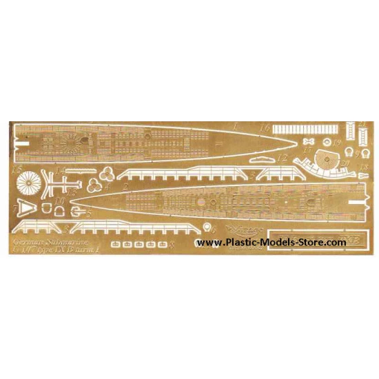 U-Boot IXB Turm I submarine Photo-Etched set 1/400 Mirage 018-40042