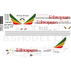 BSmodelle 144037 - 1/144 Boeing 737-700 Ethiopean decal for aircraft scale kit