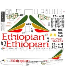 BSmodelle 144039 - 1/144 Boeing 767 Ethiopean decal for aircraft scale model kit