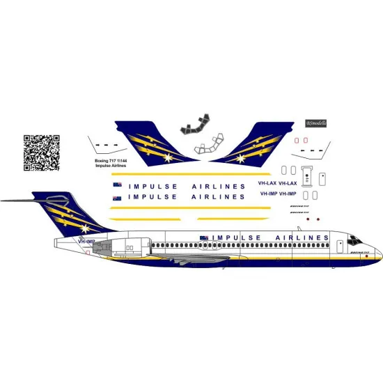 BSmodelle 144422 - 1/144 Boeing 717 Impulse Airlines decal for aircraft model