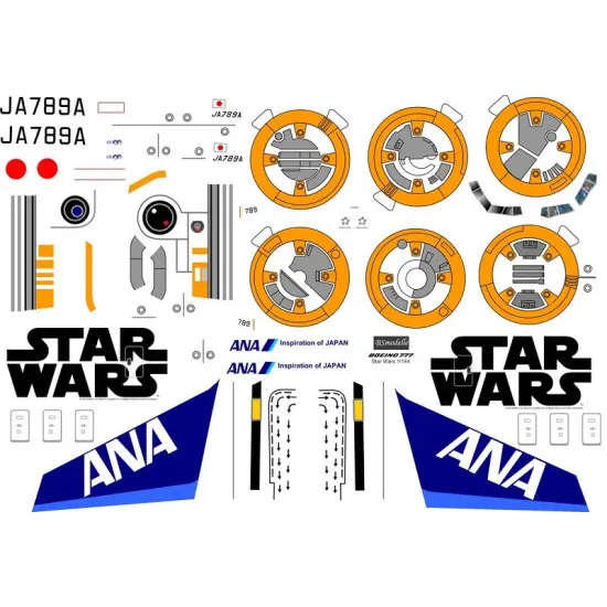 BSmodelle 144471 - 1/144 Boeing 777-300ER ANA Star Wars decal for aircraft model