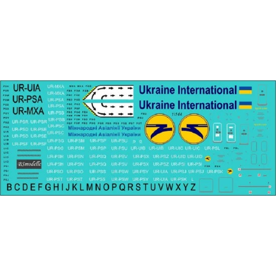 BSmodelle 144476 - 1/144 Boeing 737 800,900, MAX UIA decal for aircraft model