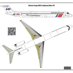 BSmodelle 144477 - 1/144 McDonnel Douglas MD81 SAS classic decal for aircraft