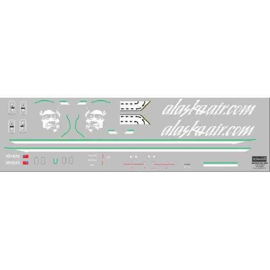 BSmodelle 144478 - 1/144 Boeing 737 800 Alaska Airlines decal for aircraft model