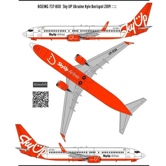 BSmodelle 144472 - 1/144 Boeing 737 Sky Up decal for aircraft model scale kit