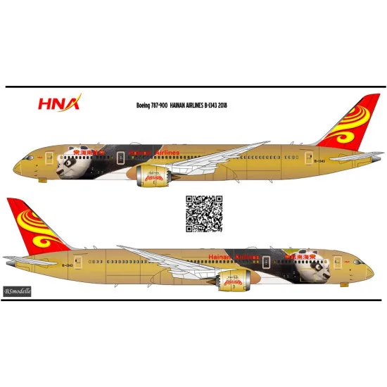 BSmodelle 144495 - 1/144 Boeing 787-9 Hainan Airlines B-1343 decal for aircraft