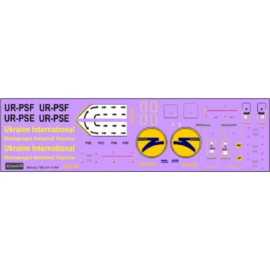 BSmodelle 144476_1 - 1/144 Boeing 737 800 UIA decal for aircraft model scale kit