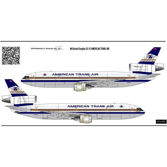 BSmodelle 144503 - 1/144 McDonnel Douglas DC-10 AMERICAN TRANS AIR decal model