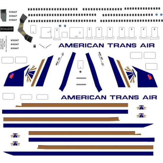 BSmodelle 144503 - 1/144 McDonnel Douglas DC-10 AMERICAN TRANS AIR decal model