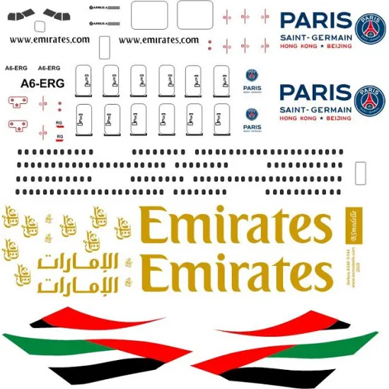 BSmodelle 144542 - 1/144 Airbus A340-500 Emirates decal for aircraft model scale