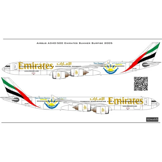 BSmodelle 144543 - 1/144 Airbus A340-500 Emirates A6-ERE decal for aircraft kit