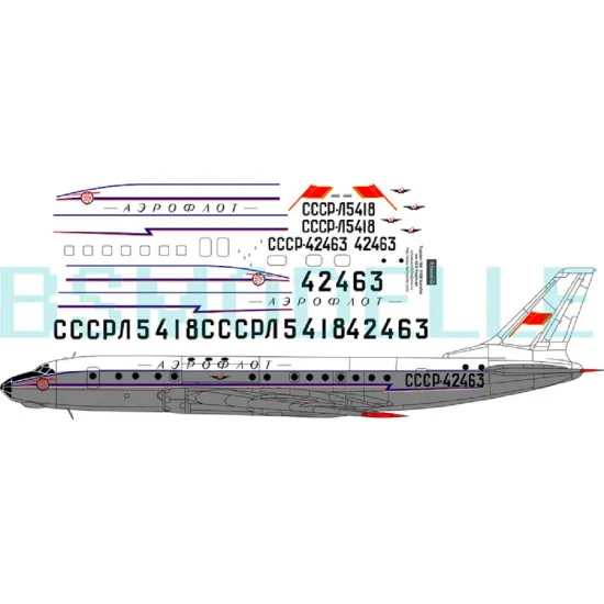 BSmodelle 100005 - 1/100 Tupolev Tu-104A Aeroflot decal for aircraft model scale