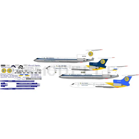 BSmodelle 100008 - 1/100 Tupolev Tu-154 Air Ukraine decal for aircraft model kit