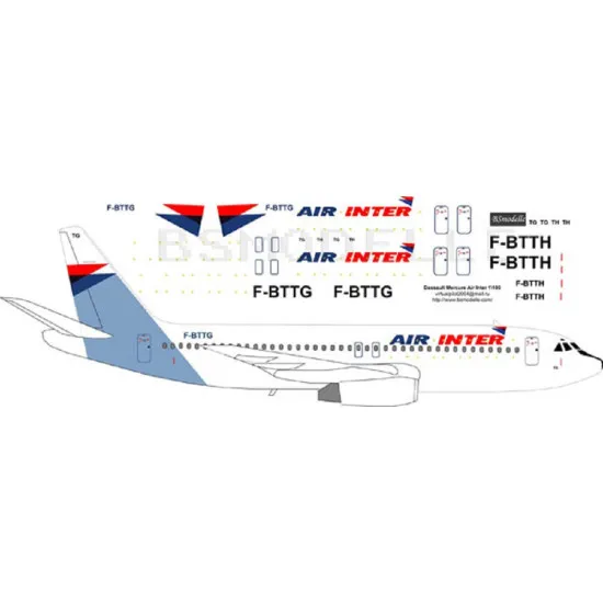 BSmodelle 100016 - 1/100 Dassault Mercure Air Inter decal for aircraft model kit