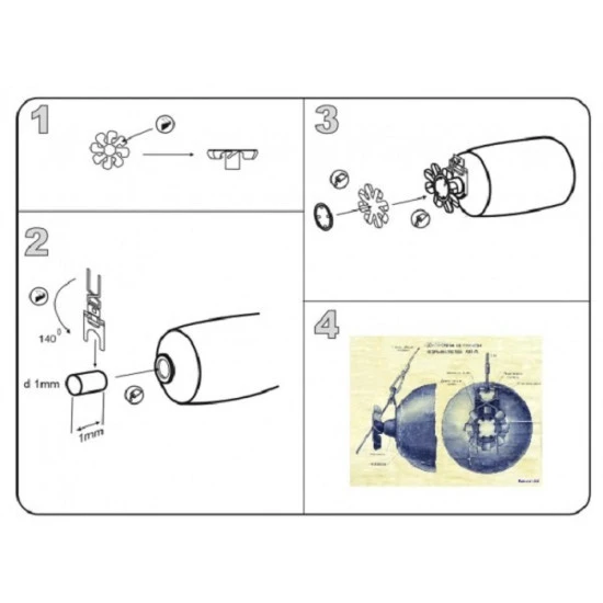 Vmodels 48014 - 1/48 Windmill of detonating fusesonthe sovietbombs of AM-A model