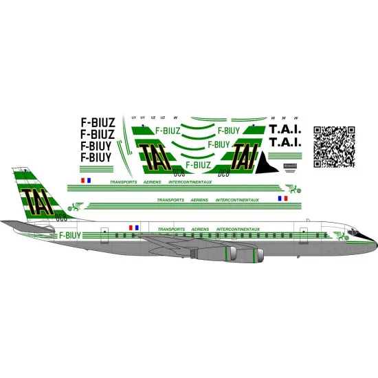 BSmodelle 100492 - 1/100 Douglas DC-8 T.A.I. decal for aircraft model scale kit